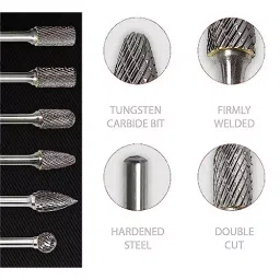 MECRAAF Double Cut Rotary Burr Cutter Cylindrical Type Super Grade Carbide 6 mm Shank Dia., BC-CE4D image 5