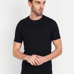 MEGHZ Men Solid Round Neck Cotton Slim Fit T-shirt-picture-18