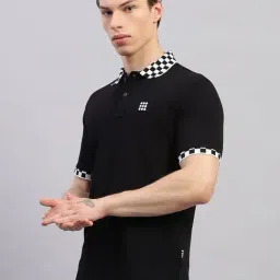 Rock.it by Monte Carlo Mens Solid Regular Fit Polo Neck Half Sleeve T Shirt With Button Closure image 3