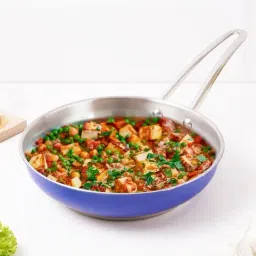 The Indus Valley Silver Stainless Steel Fry Pan (Dia:22.7cm, 1.5L)-picture-38