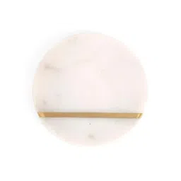 Home4U 'Audrey' White Marble Coaster - Set of 4 image 2