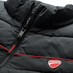 Ducati Men Charcoal Grey & Black Solid Padded Jacket image 2