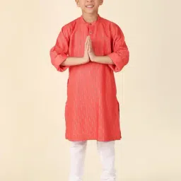 Fabindia Kids Coral Embellished Full Sleeves Kurta-image-12