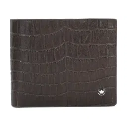 Louis Philippe Brown Leather Textured Bi-Fold Wallet for Men-picture-14