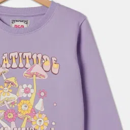 R&B Kids Lavender Graphic Print Regular Fit Sweatshirt image 3