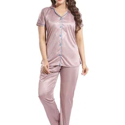 LIFE-TALE Women Satin Night suit-image-52