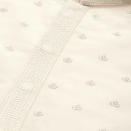 Manyavar Men Cream-Coloured Ethnic Motifs Embroidered Kurta with Churidar image 5