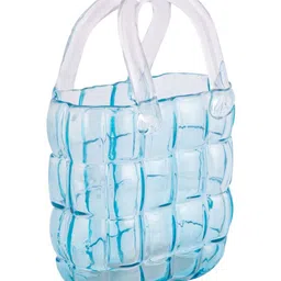 AARVI DECOR STUDIO Couture Blue Textured Flower Vase image 3