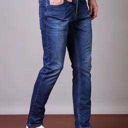 V-Mart Men Cotton Light Fade Stretchable Jeans image 5