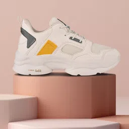 Campus Women Off White Mesh Running Shoes-image-56