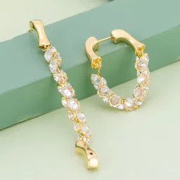 Kushal's Fashion Jewellery Rhodium-Plated Classic Zircon Drop Earrings-picture-38