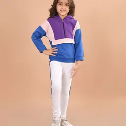 Lilpicks Couture Full Sleeves Color Blocked Hooded Sweatshirt With Leggings Set - Multi Color-picture-21