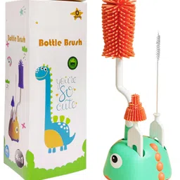 FunBlast Baby Bottle Cleaning Brush Set with Stand 4-Pieces - Green-image-0