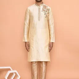 Arihant Rai Sinha Men Floral Embroidered Regular Thread Work Kurta with Trousers image 1