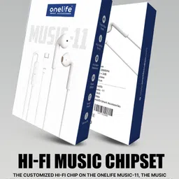 Onelife Music 12 Wired Earphone With Type C Connector  -White image 2