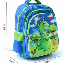 fab n funky Trolley Backpack with Dino Print Blue - Height 16 Inches image 3