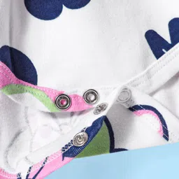 Babyoye Disney Single Jersey Knit Frill Sleeves Frock Style Onesie With Minnie Mouse Family Print - White image 4