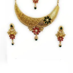 Women Click Stones Studded Jewellery Set-image-39