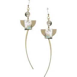 Golden Peacock Gold-Toned & Silver-Toned Contemporary Drop Earrings image 2