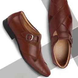 Fausto Men's Tan Fisherman Sandals image 1