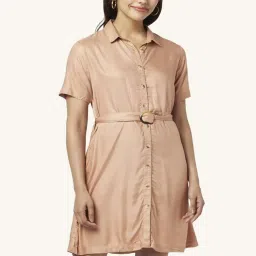Honey by Pantaloons Nude Beige Shirt Dress image 1