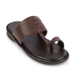 Fausto Men's Brown Toe Ring Sandals image 1