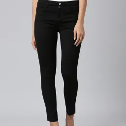 showoffff SHOWOFF Black Denim Slim Fit Mid Rise Jeans image 1