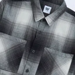 Y&F Kids by Westside Black Checkered Cotton Shirt image 3