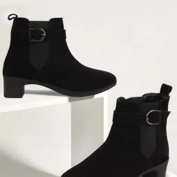 Fausto Women's Black Chelsea Boots image 1