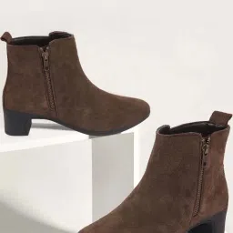 Fausto Women's Brown Casual Booties image 1