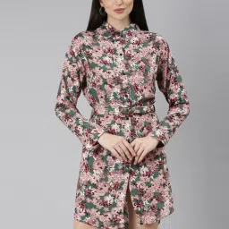 showoffff SHOWOFF Multicolor Floral Print Shirt Dress image 1