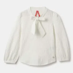 Blue Giraffe Girls White Solid Full Sleeves 1 Top-image-36