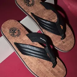 Woodland Men's Black Flip Flops image 1
