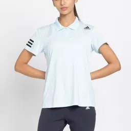 adidas Sky Blue Striped Sports T-Shirt image 1
