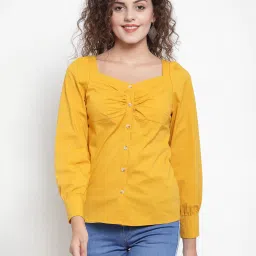 Global Republic Mustard Regular Fit Blouse image 1