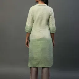 Aurelia Women Green Printed Cotton Blend Kurta image 2