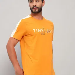 Cantabil Mustard Regular Fit Printed T-Shirt image 4