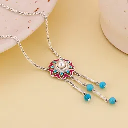 GIVA 92.5 Oxidized Silver Vivid Vibe Necklace image 1