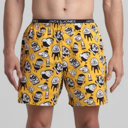 Jack & Jones Spectra Yellow Cotton Regular Fit Printed Boxers image 1