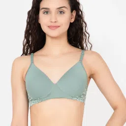 Clovia Sage Green Full Coverage Non-Wired T-Shirt Bra image 1