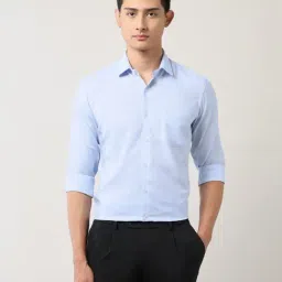 Arrow Blue Slim Fit Textured Shirt-image-32