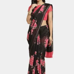 Saree Mall Black & Pink Printed Saree With Blouse-picture-35