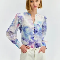 Cover Story Purple Floral Regular Top image 1