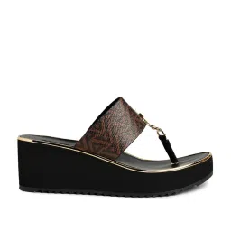 Aldo Women's Black T-Strap Wedges image 1