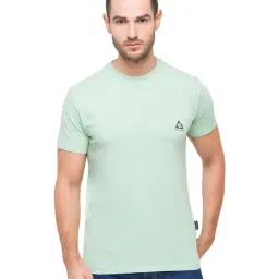 Giordano Light Green Cotton Slim Fit T-Shirt-picture-32