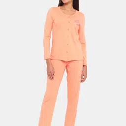 Rosaline by Zivame Peach Shirt With Pyjamas-picture-18