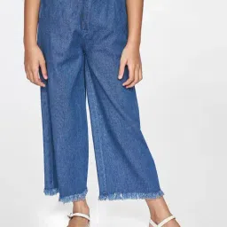 Global Desi Girl Marine Blue Cotton Trousers-image-31