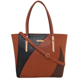 Giordano Brown & Black Color Block Large Shoulder Handbag-picture-36