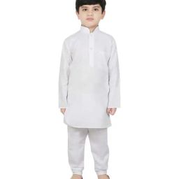 SG Yuvraj Kids White Cotton Full Sleeves Kurta Set-picture-37
