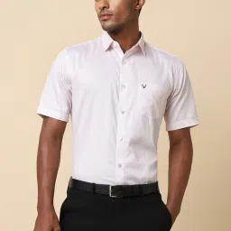 Allen Solly Pink Cotton Slim Fit Self Pattern Shirt image 1